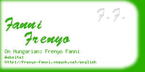 fanni frenyo business card